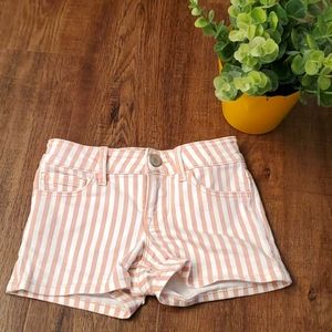 GAP White & Blush Denim Shorts